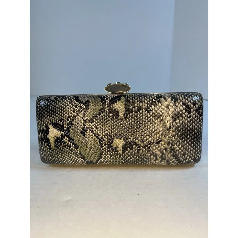 Women's Faux Leather Snakeskin Envelope Clutch Bag Convertible‎ Shoulder Strap
